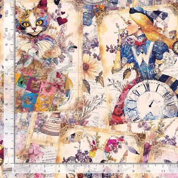ALICEand39S DREAM COLLAGE 108 Wide Timeless Treasures XERACD4088 Multi