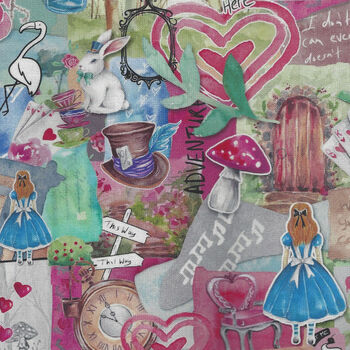 Alice In Wonderland by Fiona Clarke Exclusive Nutex 81540101 Collage Multi