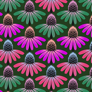 Anna Maria Textiles for Northcott Fabric Perennial Borders AMT13678L Echinacea