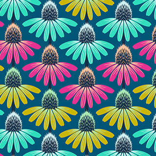 Anna Maria Textiles for Northcott Fabric Perennial Borders AMT13686C Echinacea