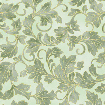 Christmas Wish by Hoffman Fabrics Y7823 098G Metallic Moss Gold 