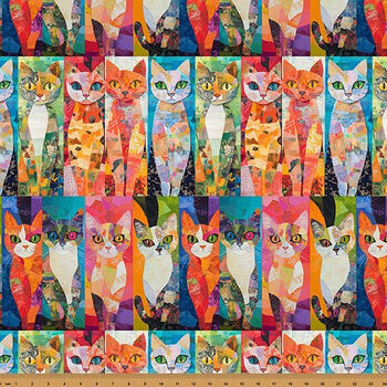 Crafty Cats A Hoffman Spectrum Digital Print 100 Cotton X5714 763 Radiant Cats
