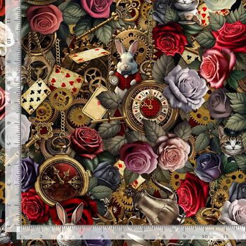DOWN THE RABBIT HOLE Timeless Treasures Fleur  CD4227 Floral Wonderland