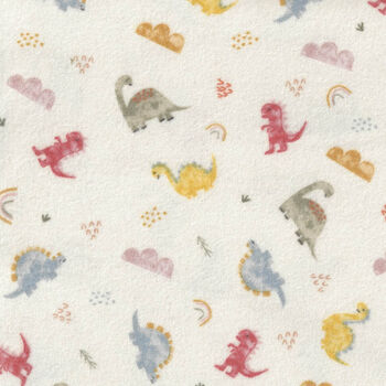 Designer Flannel by The RBD Designers F16026Cream Dinosaurs