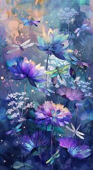 Dragonfly Mist by Timeless Treasures Digital Panel 24 x 42 CD3891 Multi