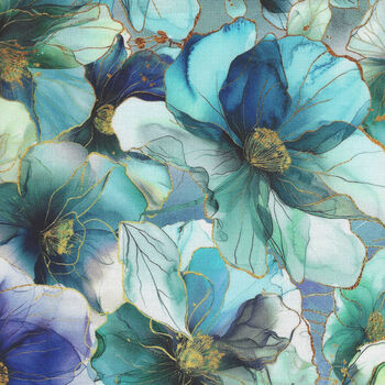 Flourish by Hoffman Spectrum Print X5625 174 Sea Mist