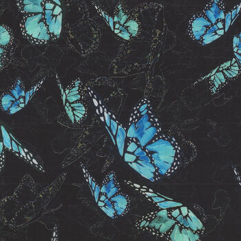 Flutter and Bloom by De Gillett Cox for KK Fabrics 5005 06 Dark Butterflies 