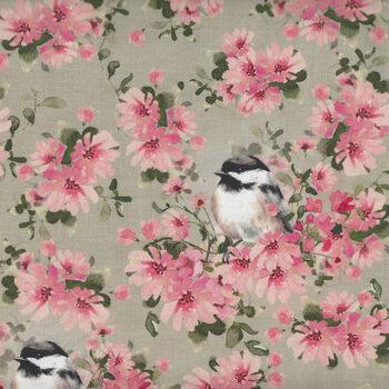 Fluttering Blooms by Amylee Weeks for Camelot Fabrics 5524020102 Sage