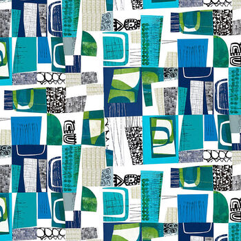 Flying South by Clare Youngs for Free Spirit PWCY006Sea Blue Collage 