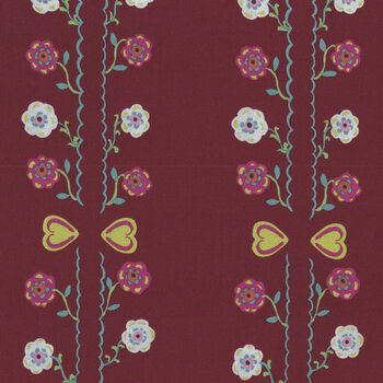 Folk Art by Nathalie Lete for Conservatory Craft PWNL026 Pattern Nesting Col Berry