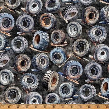 Hammer Down by Hoffman Spectrum Print HX5641 004 Black Tyres