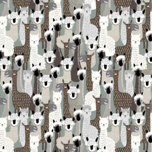 Highland Walk for Blank Textiles 100 Cotton Digital BQ4597 090 Grey Llamas