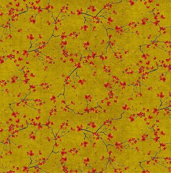 Lotus Garden by Chong A Hwang for Timeless Treasures TTCM3667 Old Gold