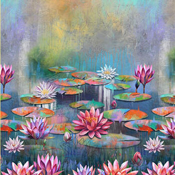 Lotus Lotus Ombre by Northcott Fabrics DP2842146 Dark Blue Multi