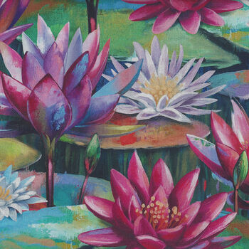 Lotus by Northcott Fabrics DP2842378 Dark Green Multi