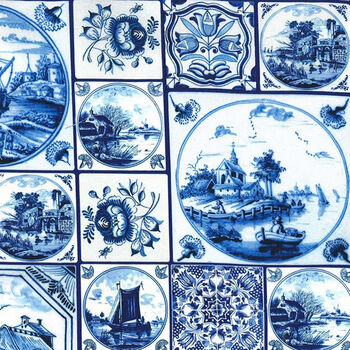 Michael Miller Fabrics Spring In Delft DCX12236 PattDelft Tilework