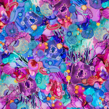 Painted Sea by Amy Tieman for PandB Textiles DSN05941 Multi Under The Sea