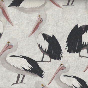 Pelicans by Robyn Hammond for Devonstone CottonLinen Mix DV3801 Pelican