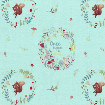 Peter Rabbit Dance Squirrel Beatrix Potter by Visage Fabrics 293103 Color Mint
