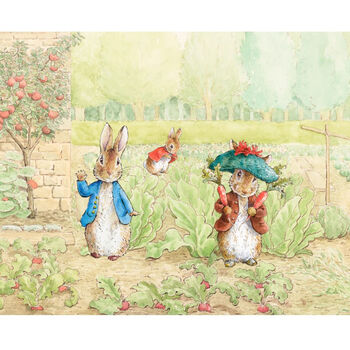 Peter Rabbit Flopsy Mopsy and Benjamin Bunny Fabric Panel PR20384C CW1 Multi