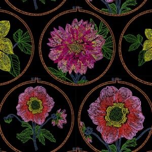 SILHOUETTE by ANNA MARIA TEXTILES CLAMT100   99 Black Feeling Hoopful