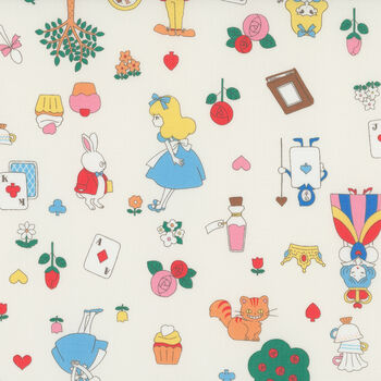 Saori Oguchi Presented by Kei Fabric Made In Japan 003CA White Alice In Wonderland