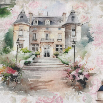 Soiree by Hoffman Spectrum Digital Print X5655 391 Blush French Mansions