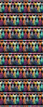 Sophisticat by Timeless Treasures Fabric Cat Digital TTCD4005 Black Cat Border