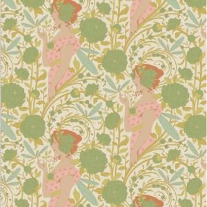 TILDA Songbird Cotton Fabric Aubrey Green 100646