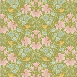 TILDA Songbird Cotton Fabric Songbird Green 100649