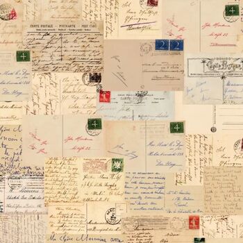 UNO Vintage Postcard by Devonstone Collection DV6877 Antique Cream