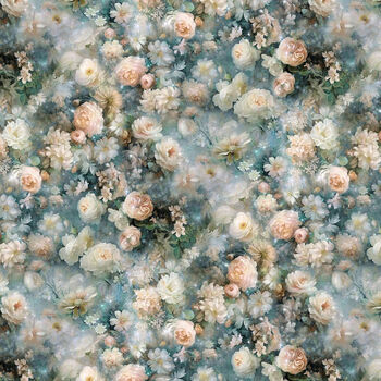 Wings Over Wildflowers by Hoffman Digital Spectrum HX5702 021 Dusty Teal