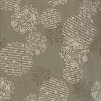 YUWA Text In Circles by Keiko Akila Japanese Cotton AK829606 Col B Taupe
