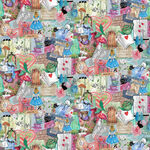 Alice In Wonderland by Fiona Clarke Exclusive Nutex 81540-101 Collage Multi.