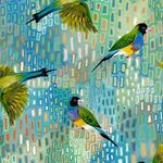 Birds of a Feather by Helen Godden for Free Spirit Fabrics PWHG018 Aqua.