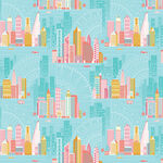 Cityscape by Amanda Murphy for Benartex 17124 - 24 City Aqua. 