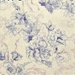 Cosmo Vintage Flower Japanese 80% Cotton 20% Linen AP42805 Blue.