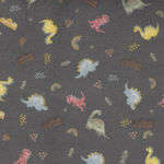 Designer Flannel by The RBD Designers F16026-Grey Dinosaurs.