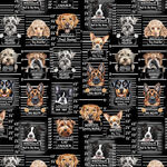 Dogs Rule by Timeless Treasures Fabric Digital TTCD3888 Black.