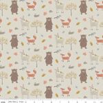 Flannel Woodland Creatures from Riley Blake CF16023-Taupe.