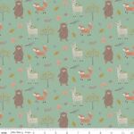 Flannel Woodland Creatures from Riley Blake CF16023- Pine Green.