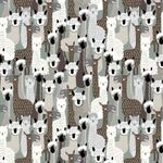 Highland Walk for Blank Textiles 100% Cotton Digital BQ4597 090 Grey Llamas.