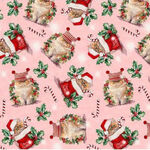 Holiday Pink Cats for Timeless Treasures Fabrics Digital CD3646.