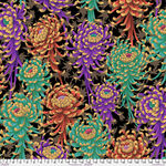 Kaffe Fassett Collective for Free Spirit Fabric Spider Mums PWPJ135. Dark.