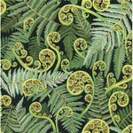 Koru Frond from Nutex Fabrics 89440 Col.1 Black. Fern Fronds.