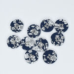 Liberty Buttons Summer Blooms A. LB22-00122A 16mm 3/4". Price Per Button.