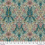 Lodden William Morris for Free Spirit PWWM148.Teal Patt. Spring Thicket.