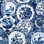 Michael Miller Fabrics Spring In Delft DCX12234 Patt.Delft Blue Plates.