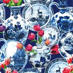 Michael Miller Fabrics Spring In Delft DCX12238 Patt.Delft Still Life.