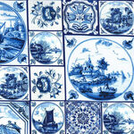 Michael Miller Fabrics Spring In Delft DCX12236 Patt.Delft Tilework.